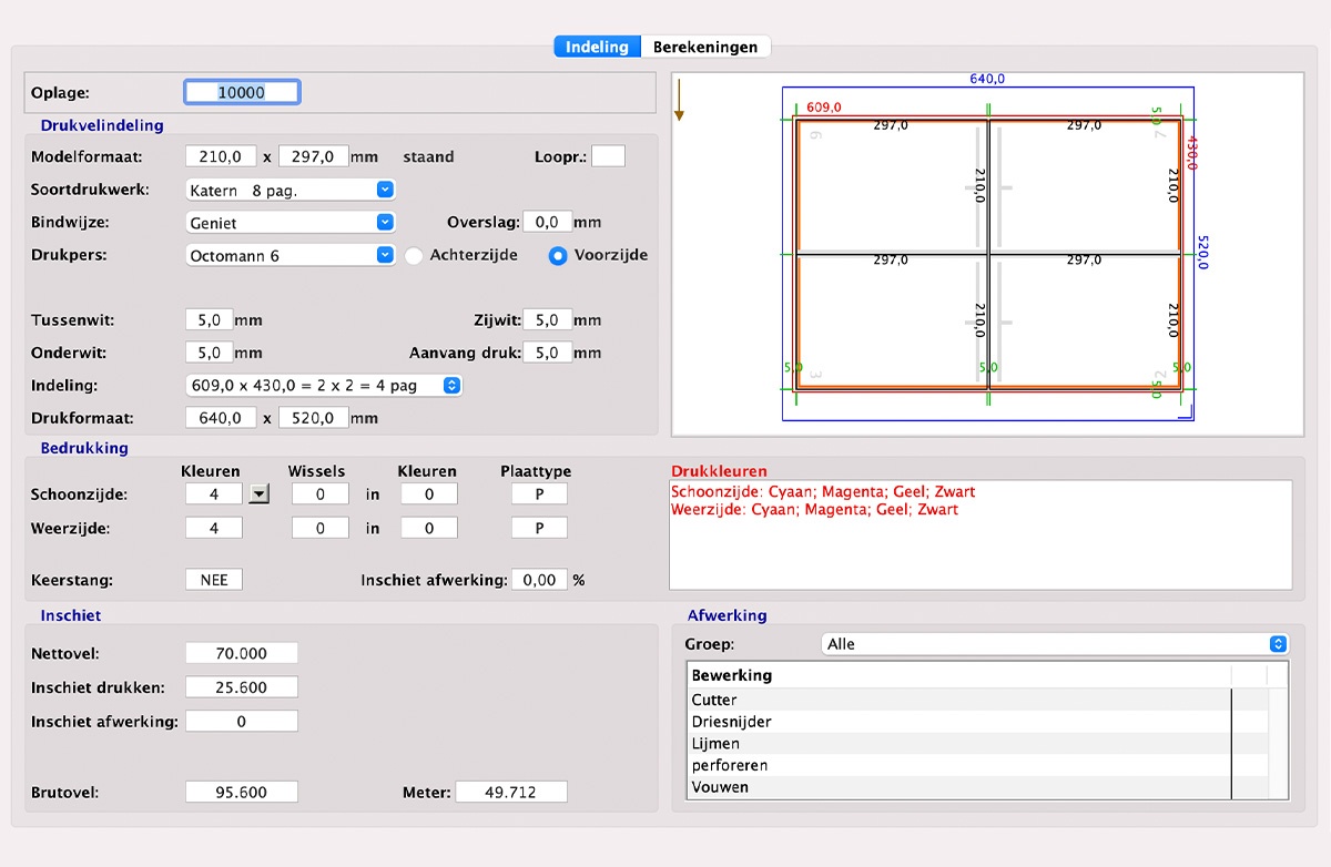 Calculatie coldset rotatie in MultiPress
