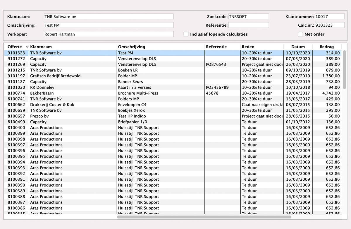Archiefcalculatie in MultiPress
