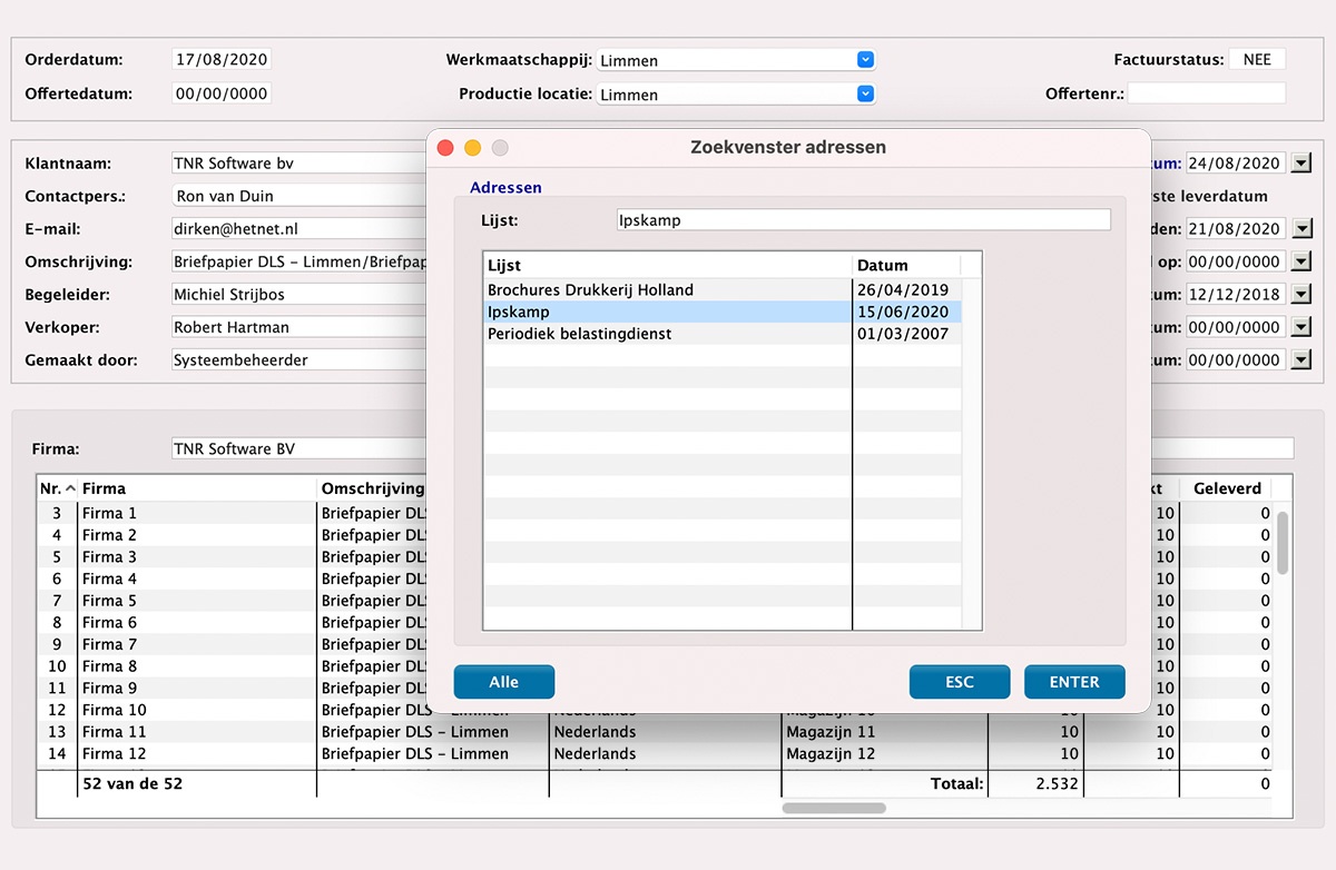 Transportdatabank in MultiPress