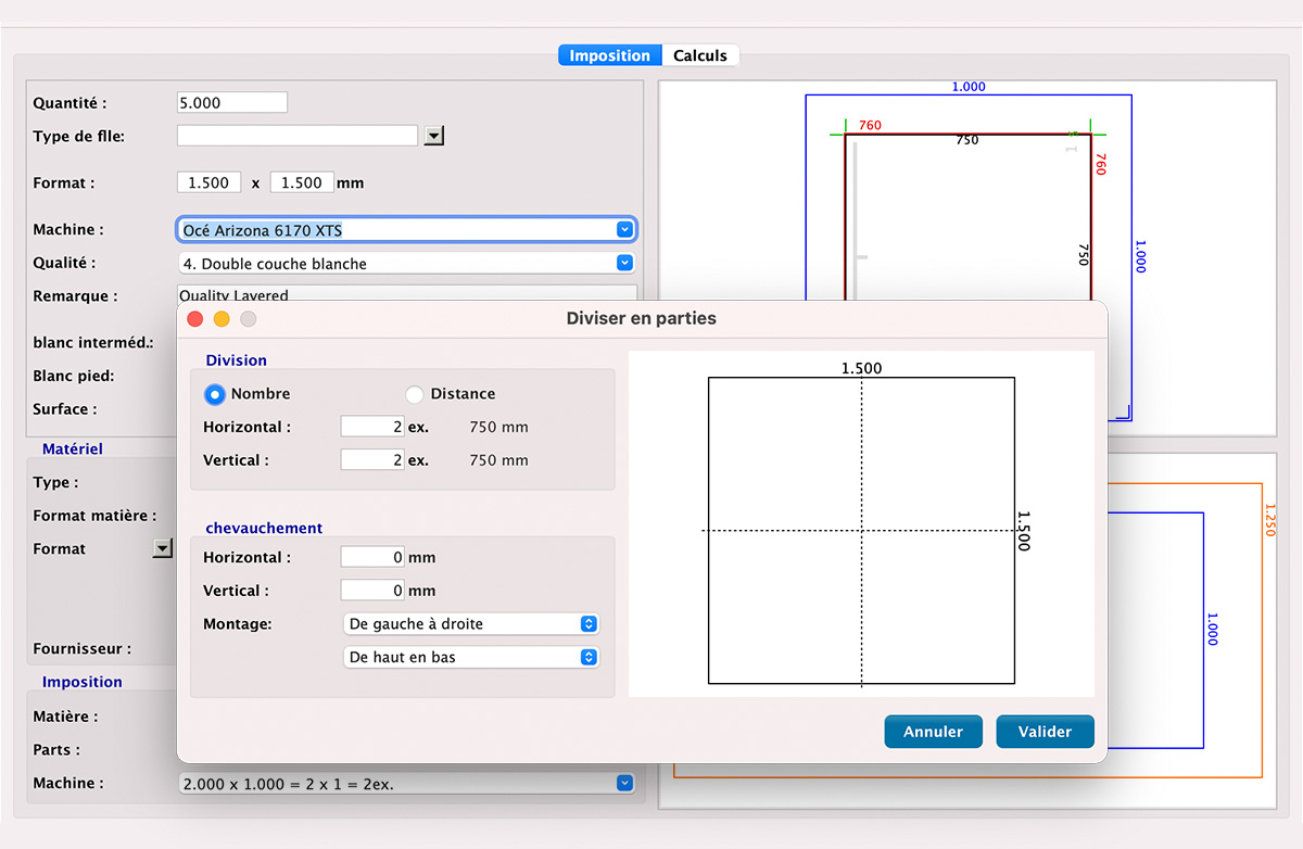 Calculs Impression grand format Dataline Solutions