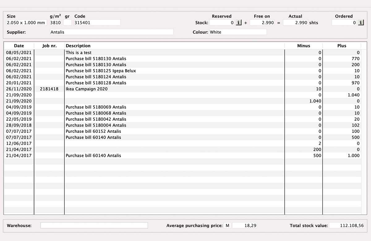 Stock control in MultiPress