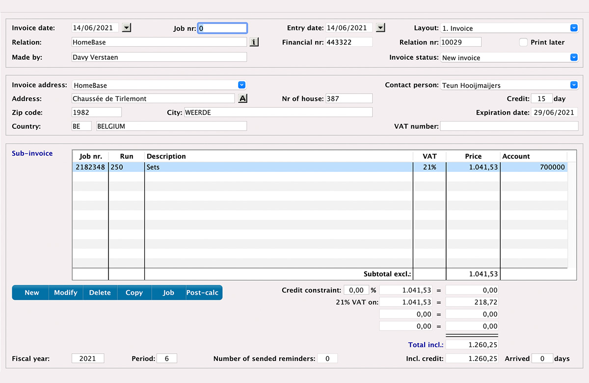 Invoicing in MultiPress