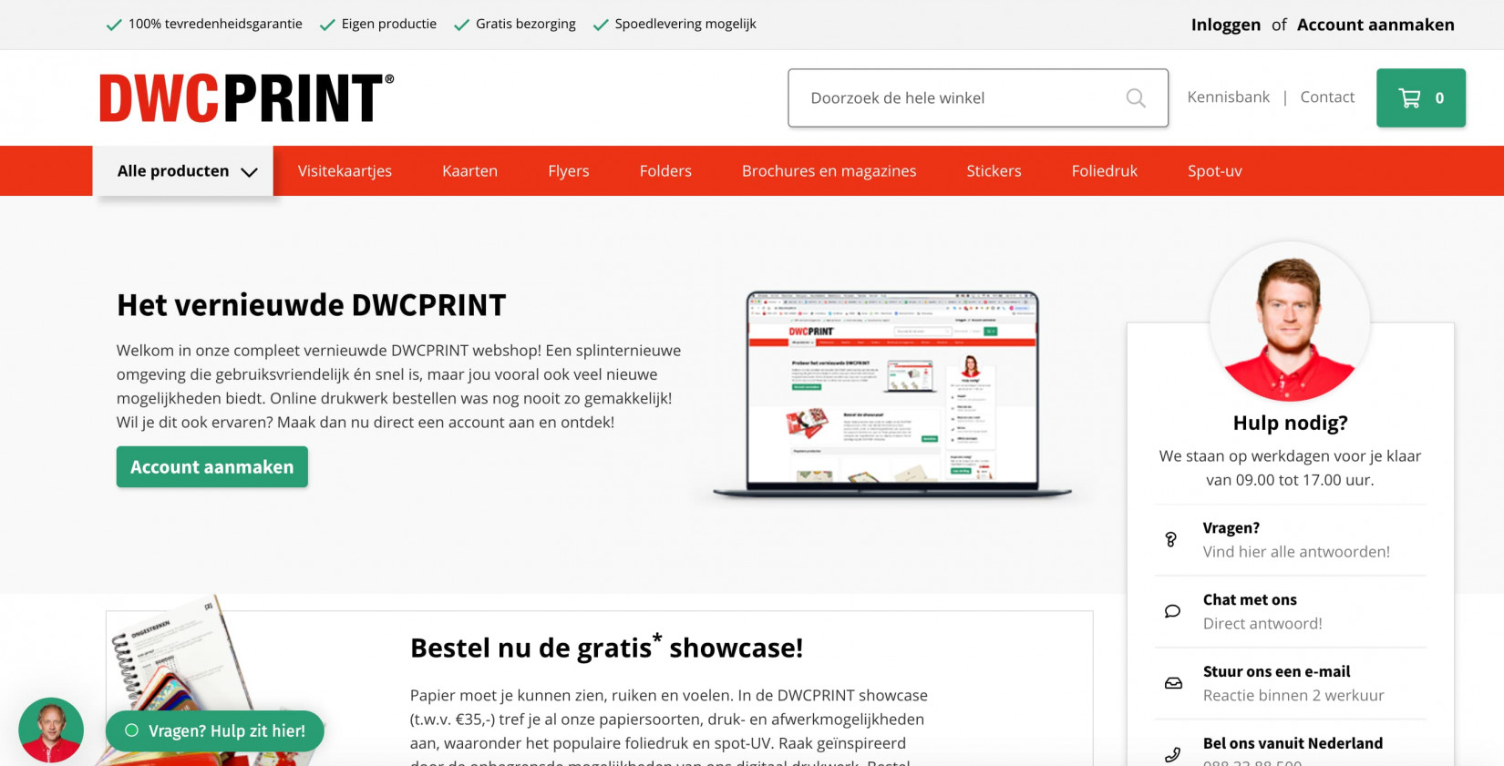 DWC Print webshop, powered by MultiPress e-caclulator