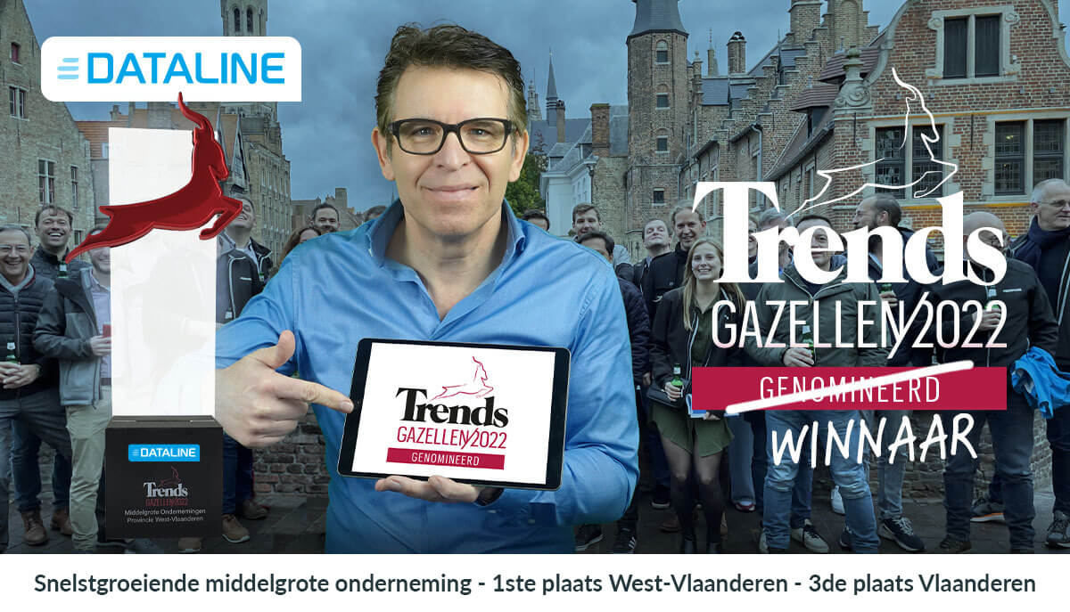 Dataline wint de Trends Gazellen award voor snelstgroeiende middelgrote onderneming van West-Vlaanderen