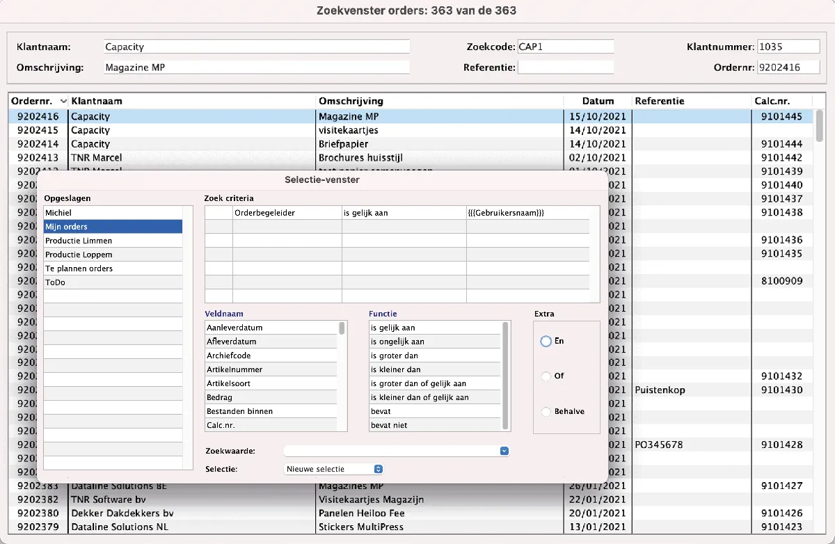 Intelligente zoekfilter in MultiPress