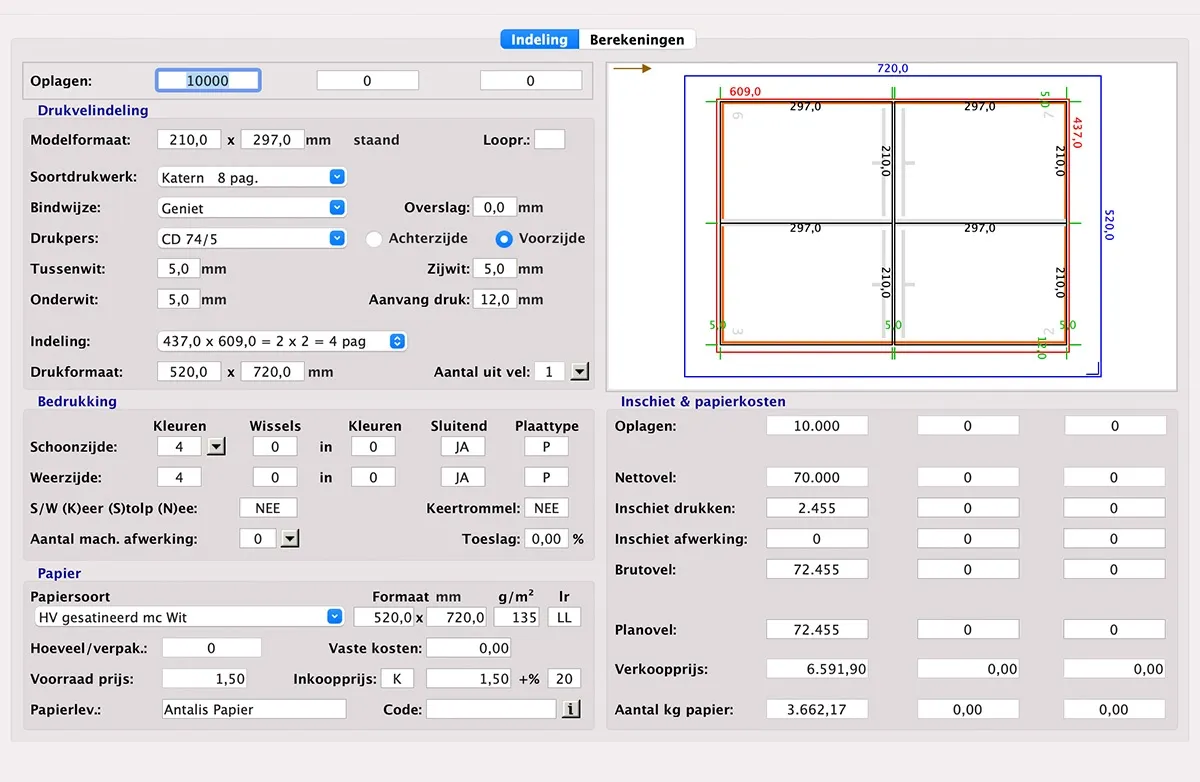 Calculatie Vellenoffset in MultiPress