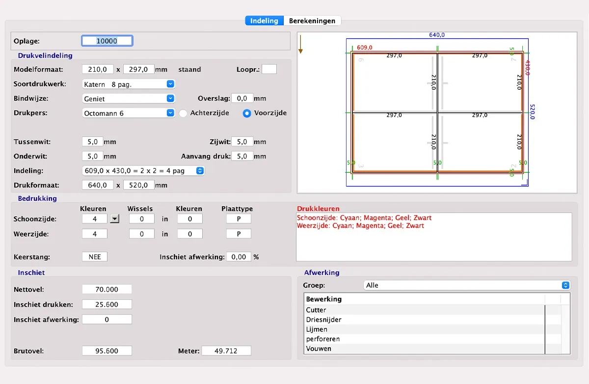 Calculatie coldset rotatie in MultiPress