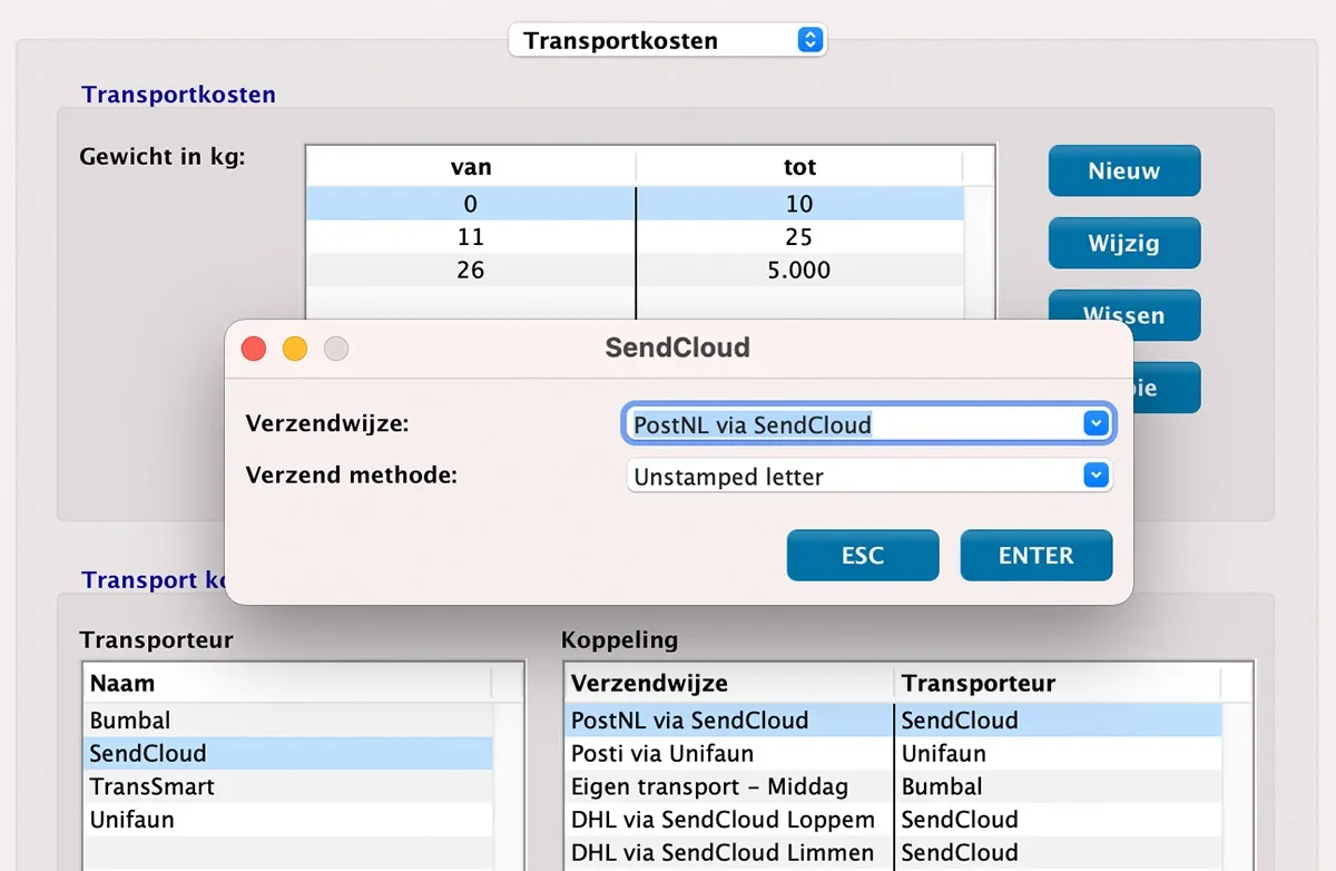 Sendcloud integratie in MultiPress