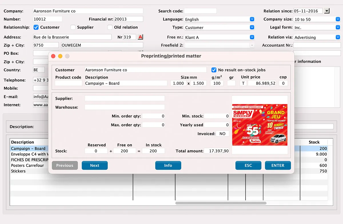 Product and Prepress management in MultiPress