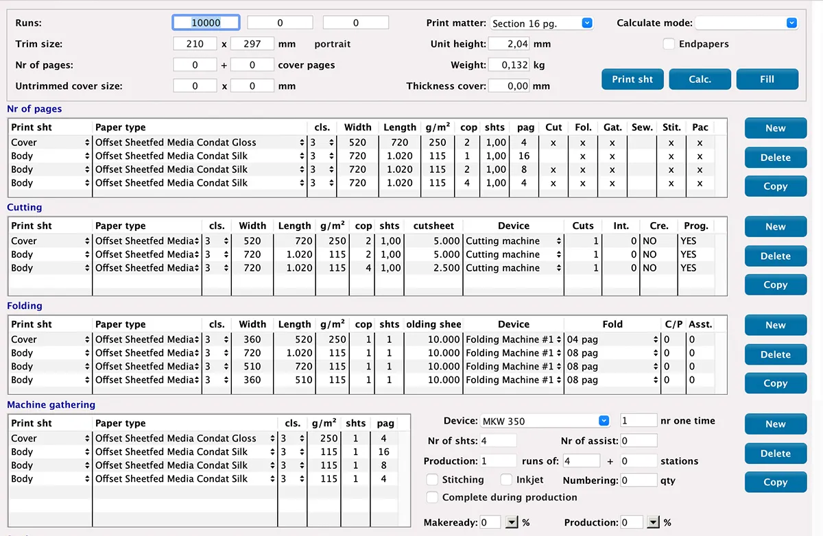 Calculation finishing, handling & refinement in MultiPress