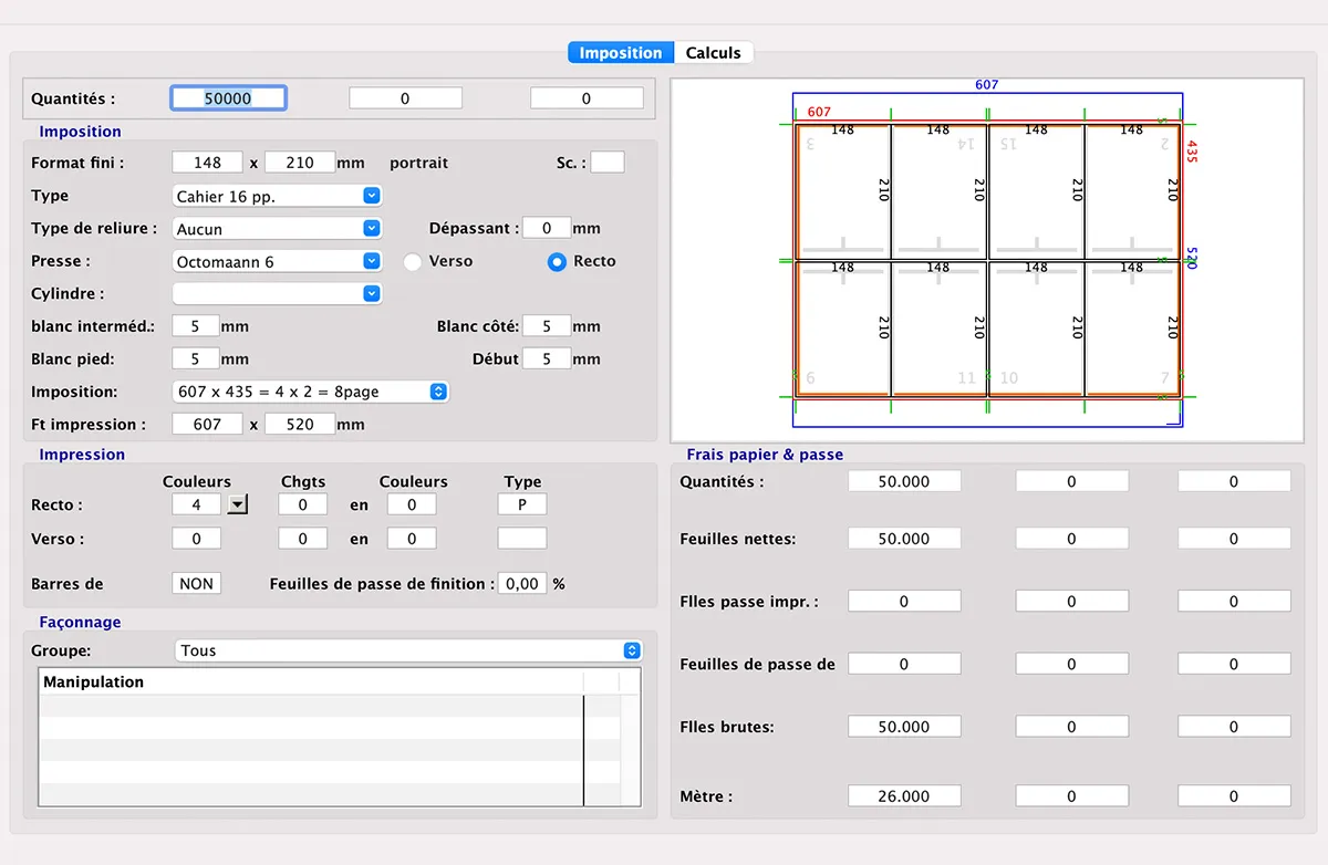 Calcul de l'héliogravure in MultiPress