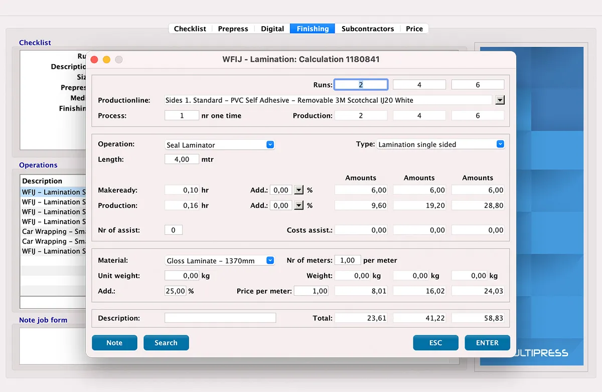 Special Product Calculation in MultiPress