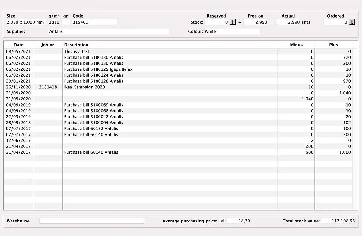 Stock control in MultiPress