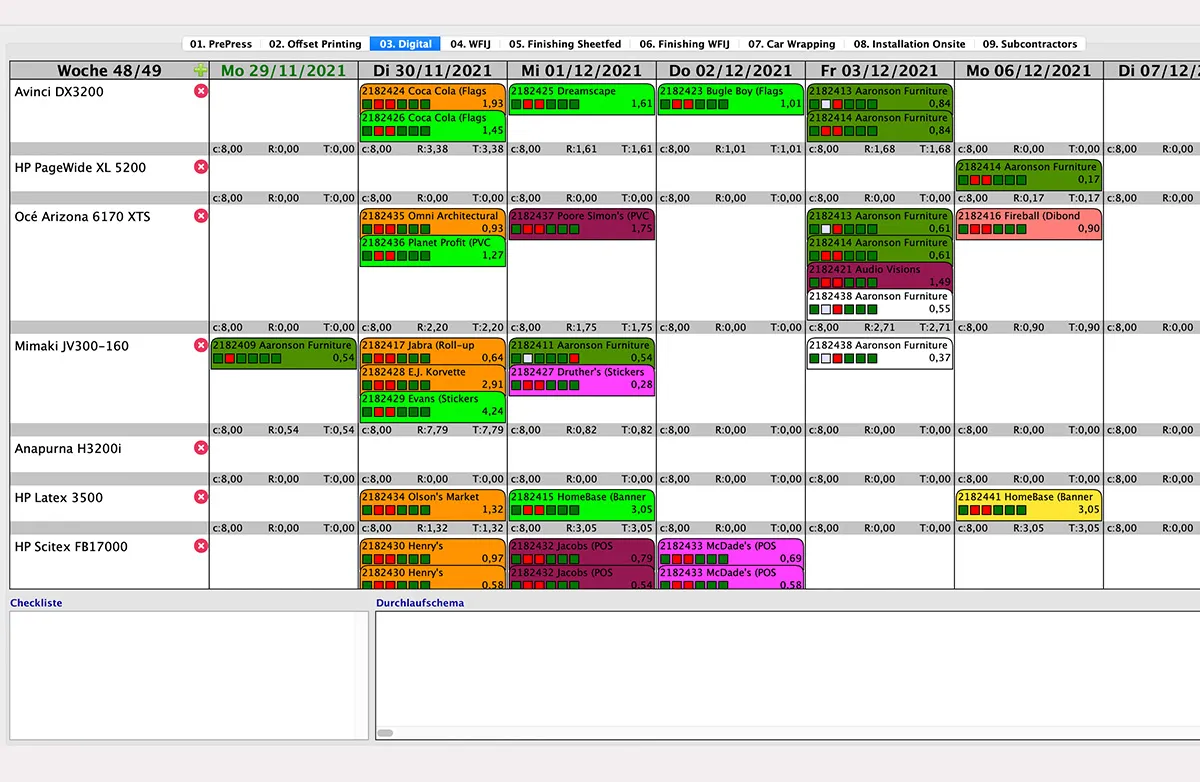 Grafische Plantafel in MultiPress