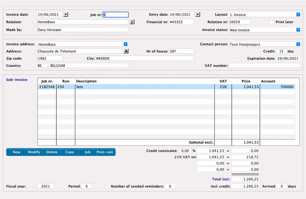 Invoicing in MultiPress