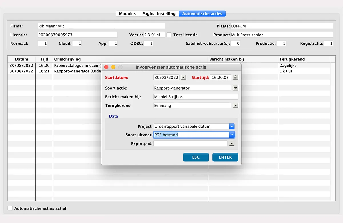 Overnight Procedures in MultiPress